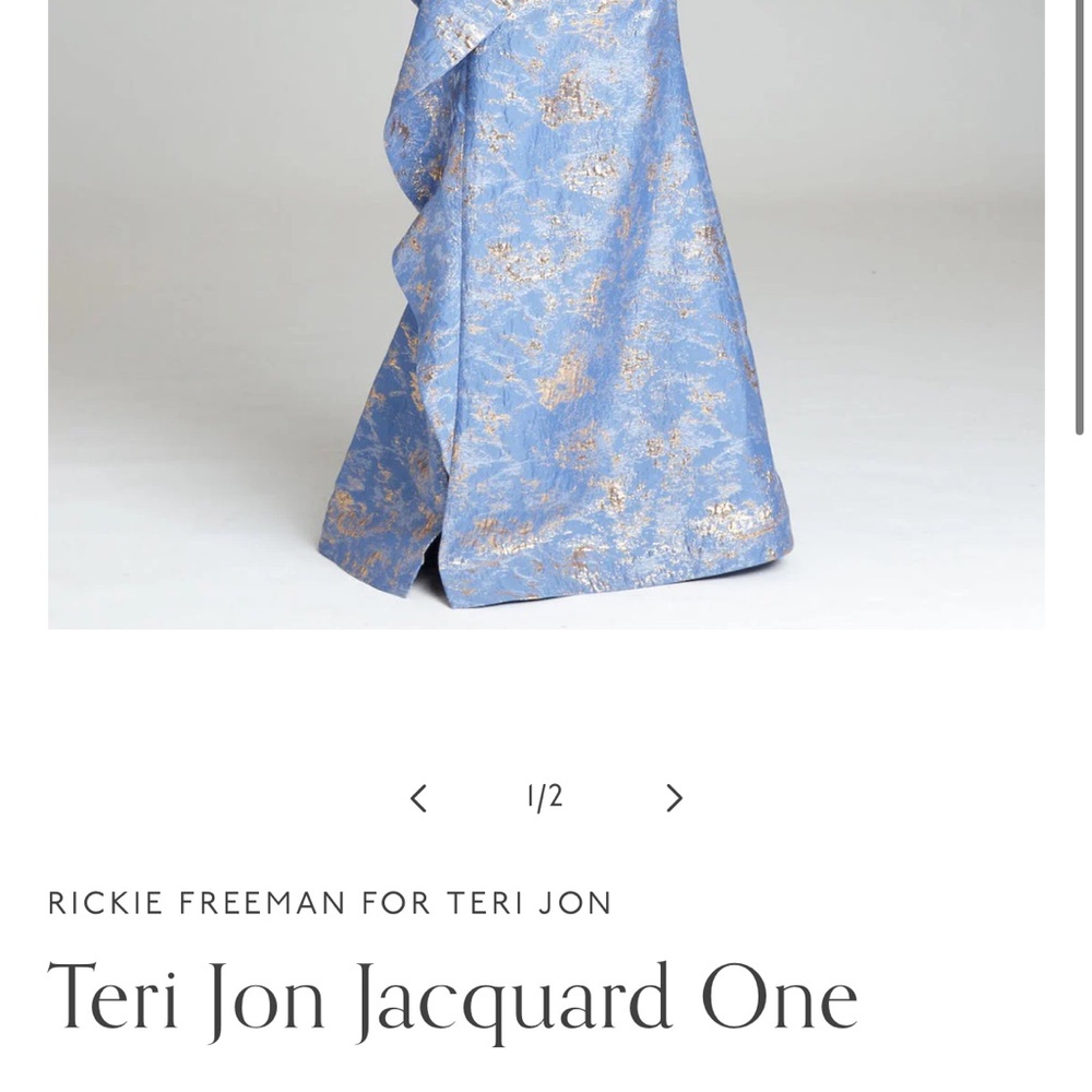 Elegant Blue and Gold Gown - Picture 6 of 8